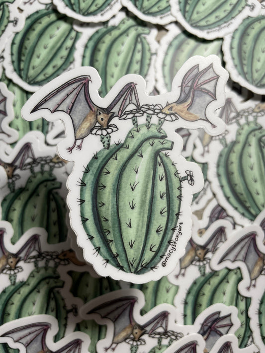 Bats with Saugaro Cactus Heart sticker
