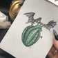 Bats with Saguaro Cactus Heart  - Giclee fine art prints