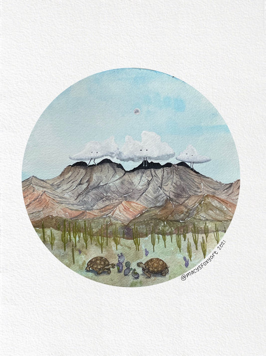 Four Peak Desert landscape - Giclee fine art print